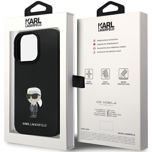 Karl Lagerfeld KLHCP13LSMHKNPK iPhone 13 Pro / 13 6.1&quot; czarny/black Silicone Ikonik Metal Pin