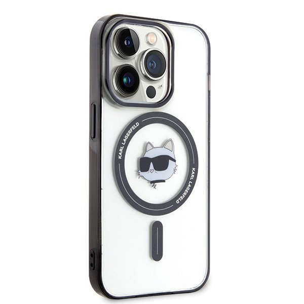 Karl Lagerfeld KLHMP15LHCHNOTK iPhone 15 Pro 6.1&quot; transparent hardcase IML Choupette`s Head MagSafe