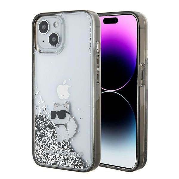 Karl Lagerfeld KLHCP15SLKCNSK iPhone 15 / 14 / 13 6.1&quot; transparent hardcase Liquid Glitter Choupette