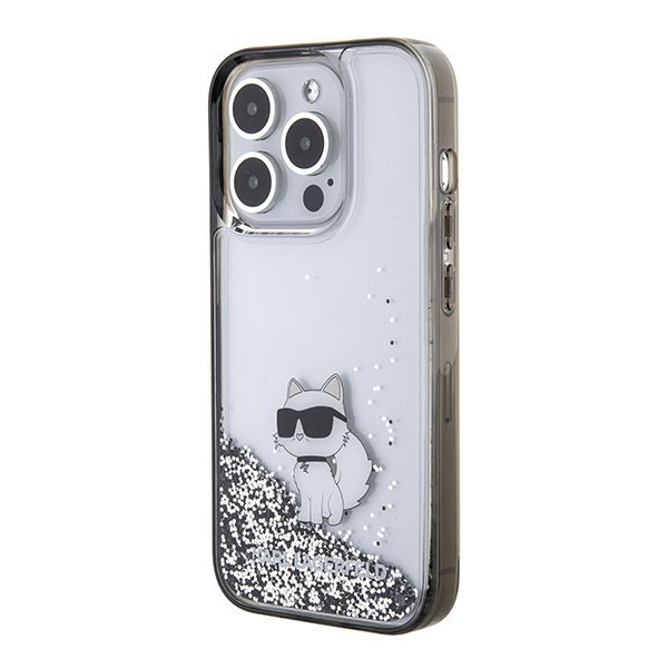 Etui Karl Lagerfeld do iPhone 15 Pro Liquid Glitter – Choupette – Przezroczyste