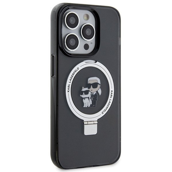 Karl Lagerfeld KLHMP15LHMRSKCK iPhone 15 Pro 6.1&quot; czarny/black hardcase Ring Stand Karl&Choupettte MagSafe