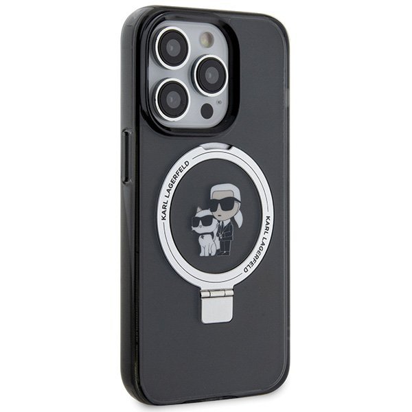 Karl Lagerfeld KLHMP15XHMRSKCK iPhone 15 Pro Max 6.7&quot; czarny/black hardcase Ring Stand Karl&Choupettte MagSafe