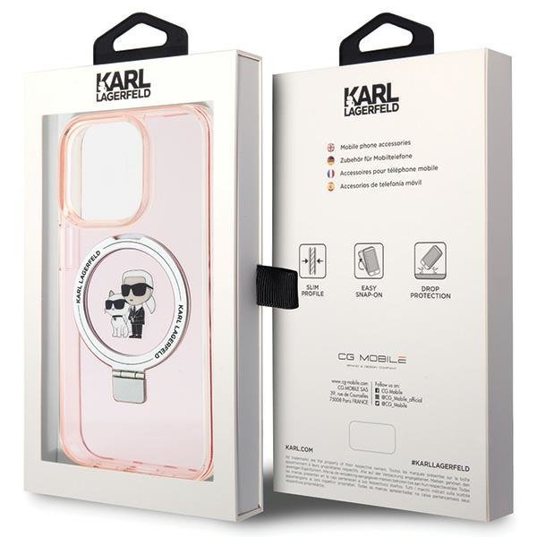 Karl Lagerfeld KLHMP15LHMRSKCP iPhone 15 Pro 6.1&quot; różowy/pink hardcase Ring Stand Karl&Choupettte MagSafe