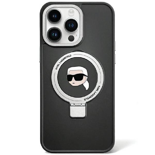 Karl Lagerfeld KLHMP15LHMRSKHK iPhone 15 Pro 6.1&quot; czarny/black hardcase Ring Stand Karl Head MagSafe