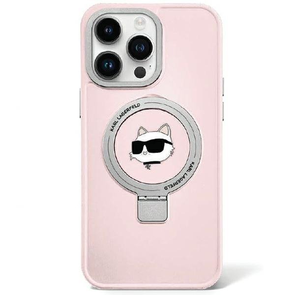 Karl Lagerfeld KLHMP15SHMRSCHP iPhone 15 / 14 / 13 6.1&quot; różowy/pink hardcase Ring Stand Choupette Head MagSafe