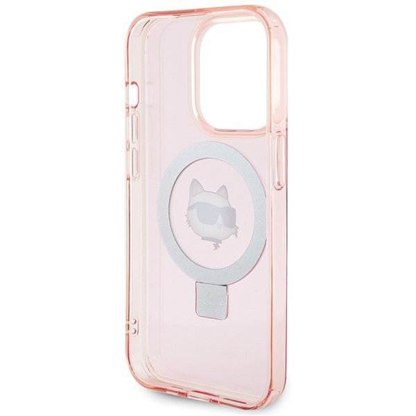 Karl Lagerfeld KLHMP15XHMRSCHP iPhone 15 Pro Max 6.7&quot; różowy/pink hardcase Ring Stand Choupette Head MagSafe