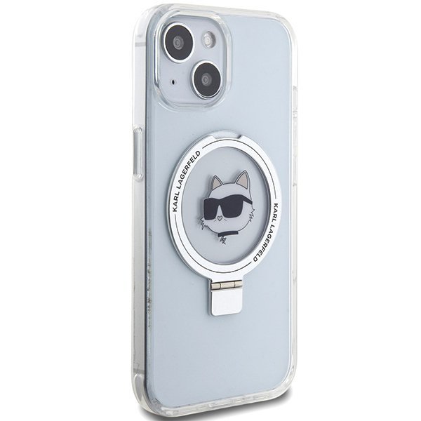 Karl Lagerfeld KLHMP15MHMRSCHH iPhone 15 Plus / 14 Plus 6.7&quot; biały/white hardcase Ring Stand Choupette Head MagSafe
