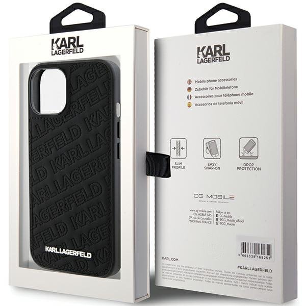 Karl Lagerfeld KLHCP15SPQKPMK iPhone 15 / 14 / 13 6.1&quot; czarny/black hardcase Quilted K Pattern