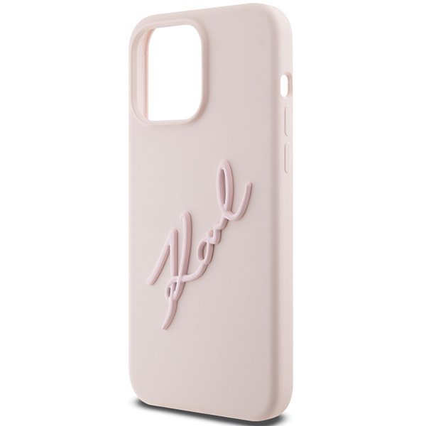 Karl Lagerfeld KLHCP15XSKSBMCP iPhone 15 Pro Max 6.7&quot; różowy/pink hardcase Silicone Karl Script
