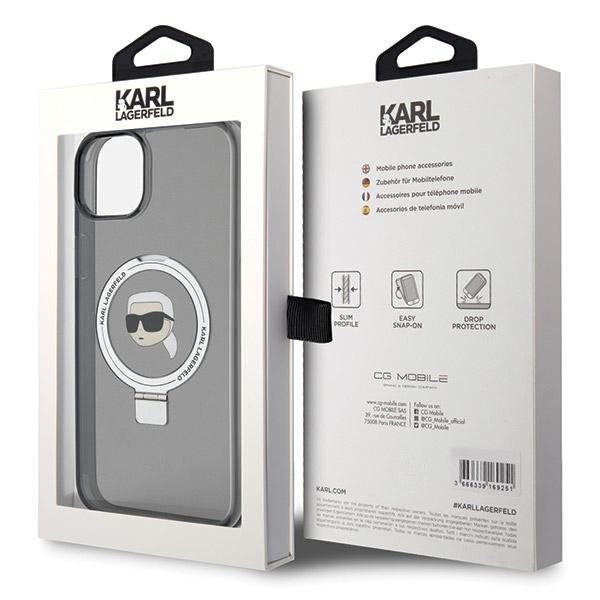Karl Lagerfeld KLHMP15MHMRSKHK iPhone 15 Plus / 14 Plus 6.7&quot; czarny/black hardcase Ring Stand Karl Head MagSafe