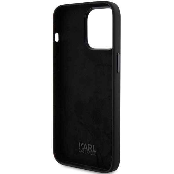 Karl Lagerfeld KLHCP15LSMHCNPK iPhone 15 Pro 6.1&quot; czarny/black Silicone Choupette Metal Pin