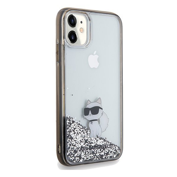 Karl Lagerfeld KLHCN61LKCNSK iPhone 11 / Xr 6.1&quot; transparent hardcase Liquid Glitter Choupette