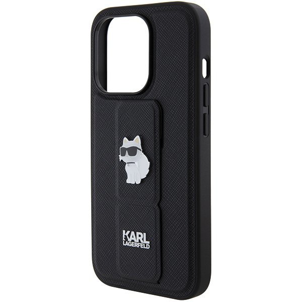 Karl Lagerfeld KLHCP14LGSACHPK iPhone 14 Pro 6.1&quot; czarny/black hardcase Gripstand Saffiano Choupette Pins
