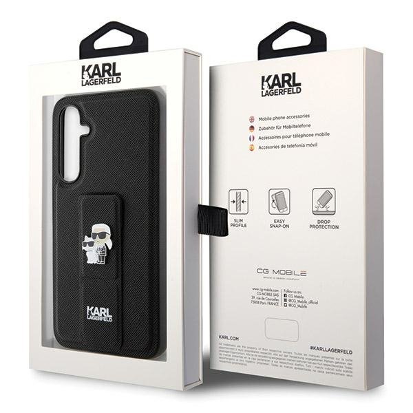 Karl Lagerfeld KLHCS23FEGSAKCPK S23 FE S711 czarny/black hardcase Gripstand Saffiano Karl&Choupette Pins