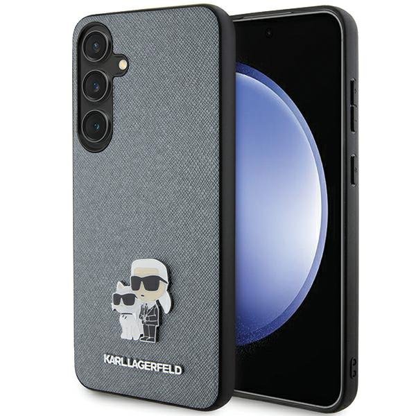 Karl Lagerfeld KLHCS24SPSAKCMPG S24 S921hardcase szary/grey Saffiano Karl & Choupette Metal Pin