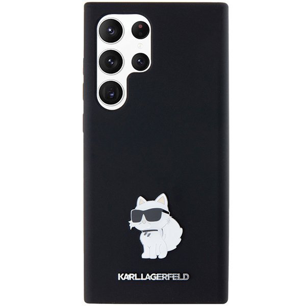 Karl Lagerfeld KLHCS23LSMHCNPK S23 Ultra S918 czarny/black hardcase Silicone Choupette Metal Pin