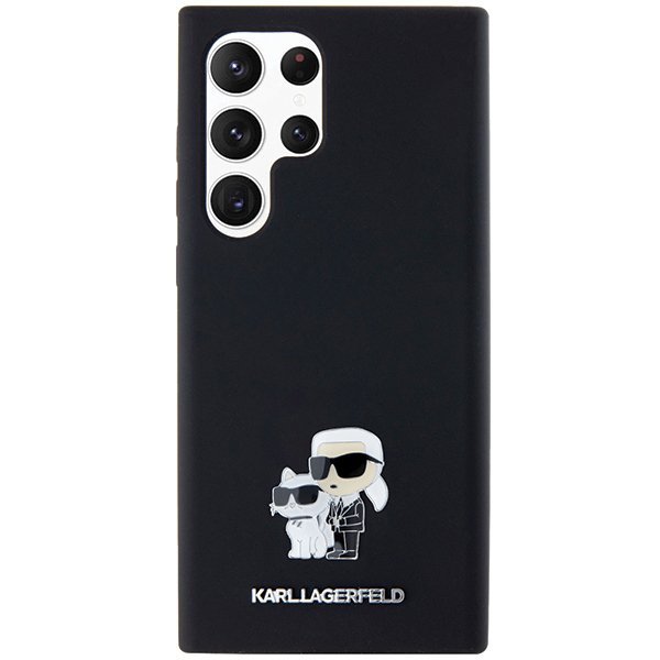 Karl Lagerfeld KLHCS24LSMHKCNPK S24 Ultra S928 hardcase czarny/black Silicone Karl&Choupette Metal Pin