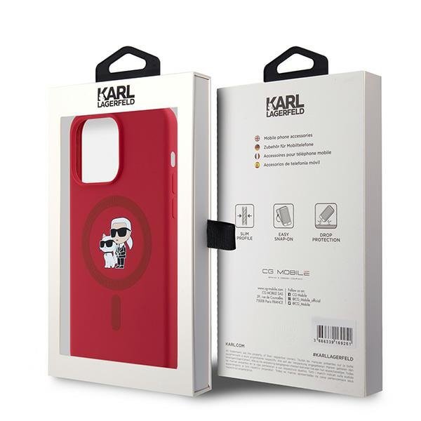 Karl Lagerfeld KLHMP15XSCMKCRHR iPhone 15 Pro Max 6.7&quot; czerwony/red hardcase Silicone Karl & Choupette Ring MagSafe