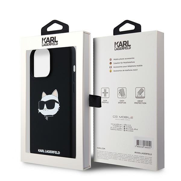 Karl Lagerfeld KLHMP15LSCHPPLK iPhone 15 Pro 6.1&quot; czarny/black hardcase Silicone Choupette Head MagSafe