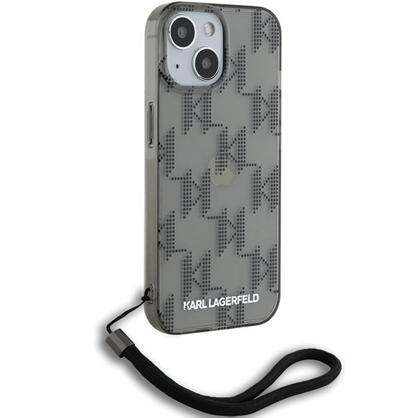Karl Lagerfeld KLHCP15SHKDPNSK iPhone 15 / 14 / 13 6.1&quot; czarny/black hardcase IML Mono KL Pattern & Cord