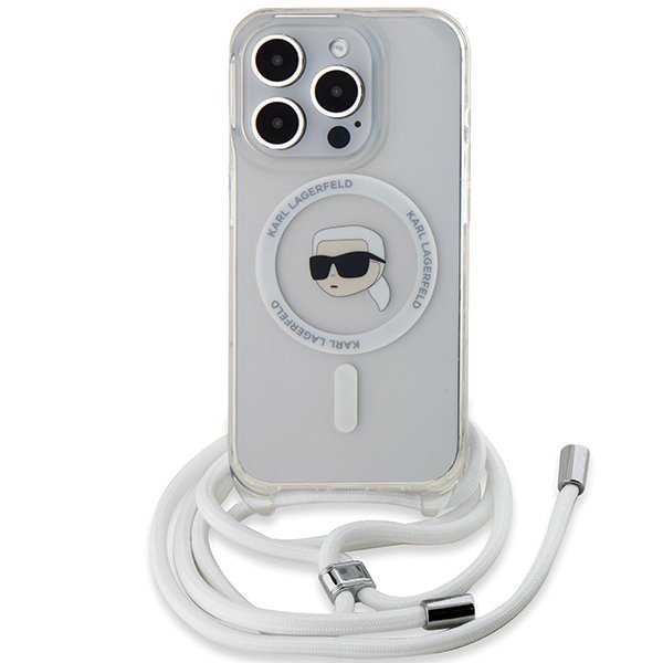 Karl Lagerfeld KLHMP15LHCKHNT iPhone 15 Pro 6.1&quot; hardcase transparent Crossbody IML Karl Head Magsafe