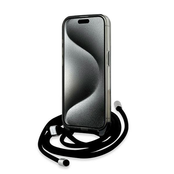 Karl Lagerfeld KLHMP15LHCKCKLCK iPhone 15 Pro 6.1" czarny/black hardcase IML Crossbody Monogram Karl & Choupette Head MagSa