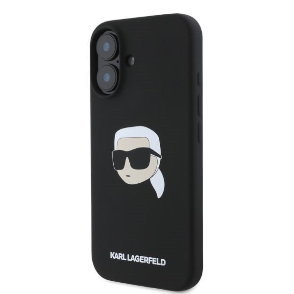 Karl Lagerfeld KLHMP16SSKHPPLK iPhone 16 6.1&quot; czarny/black hardcase Silicone Karl Head Print MagSafe