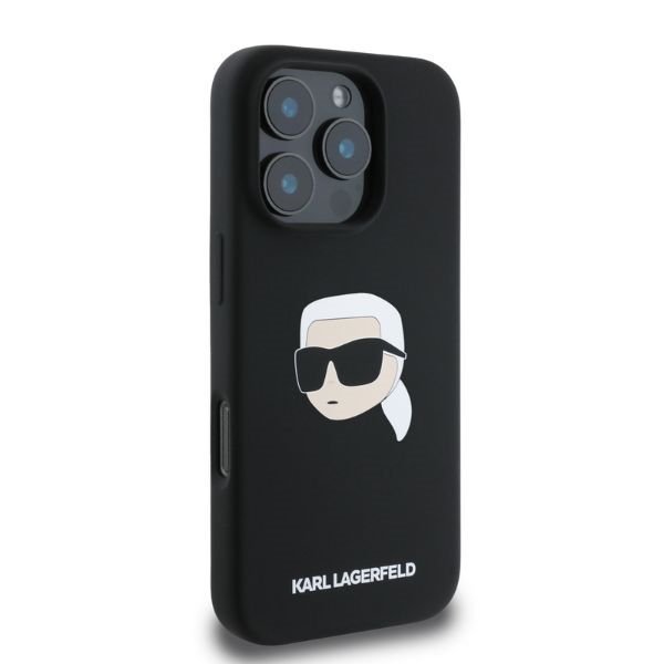 Karl Lagerfeld KLHMP16XSKHPPLK iPhone 16 Pro Max 6.9&quot; czarny/black hardcase Silicone Karl Head Print MagSafe
