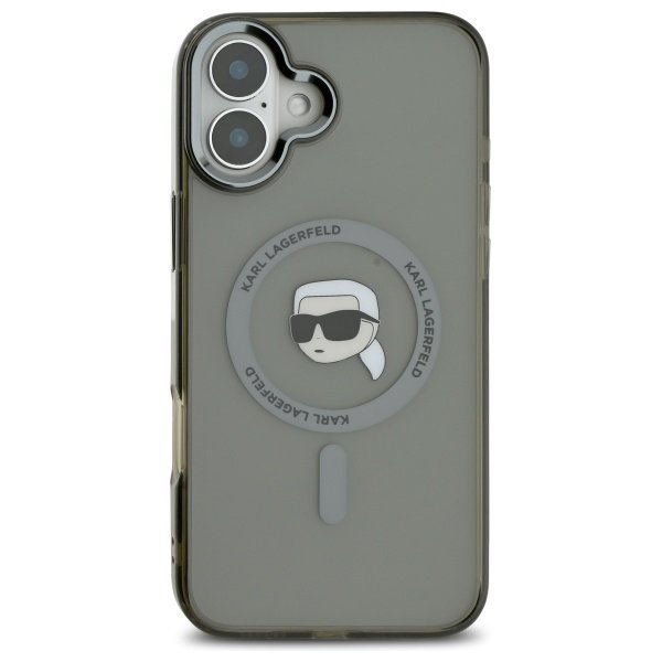 Karl Lagerfeld KLHMP16SHLSKIK iPhone16 6.1&quot; czarny/black hardcase IML Metal Karl Head MagSafe
