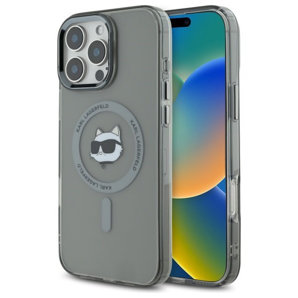 Karl Lagerfeld KLHMP16LHLSCHK iPhone16 Pro 6.3&quot; czarny/black hardcase IML Metal Choupette Head MagSafe