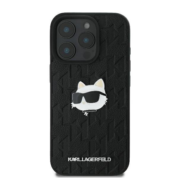 Karl Lagerfeld KLHCP16XPGKLCHPK iPhone16 Pro Max 6.9&quot; czarny/black hardcase Monogram Choupette Head Pin