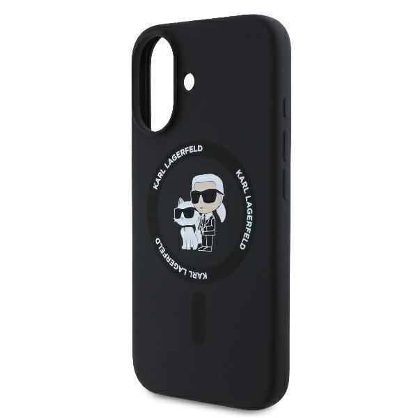 Karl Lagerfeld KLHMP16MSCMKCRHK iPhone16 Plus 6.7&quot; czarny/black hardcase Silicone Karl&Choupette Ring MagSafe