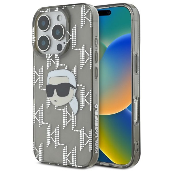 Karl Lagerfeld KLHCP16LHKLPKHK iPhone 16 Pro 6.3&quot; czarny/black hardcase IML Karl Head Electroplated