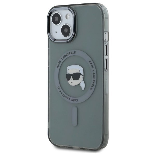 Karl Lagerfeld KLHMP15SHLSKIK iPhone 15  6.1&quot; czarny/black hardcase IML Metal Karl Head MagSafe