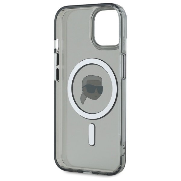 Karl Lagerfeld KLHMP15SHLSKIK iPhone 15  6.1&quot; czarny/black hardcase IML Metal Karl Head MagSafe