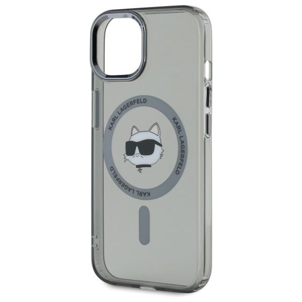 Karl Lagerfeld KLHMP15SHLSCHK iPhone 15  6.1&quot; czarny/black hardcase IML Metal Choupette Head MagSafe