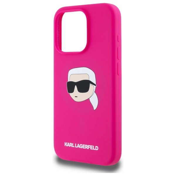Karl Lagerfeld KLHMP15LSKHPPLF iPhone 15 Pro 6.1&quot; fuksja/fuschia hardcase Silicone Karl Head Print MagSafe