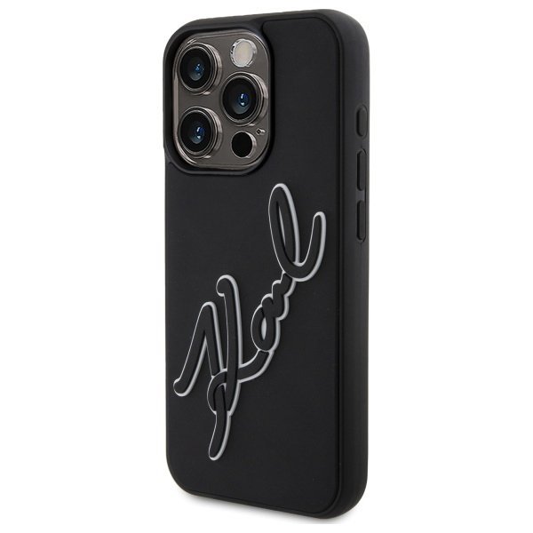 Karl Lagerfeld KLHCP15X3DRKSDLK iPhone   15 Pro Max 6.7&quot; czarny/black hardcase 3D Rubber Signature