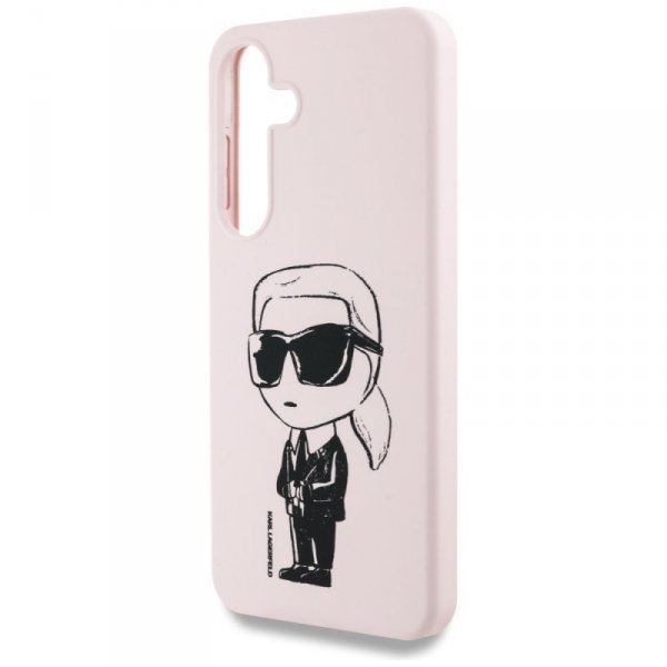 Etui Karl Lagerfeld Silicone Graffiti    Ikonik Printed Logo MagSafe do Samsung Galaxy S25 różowy