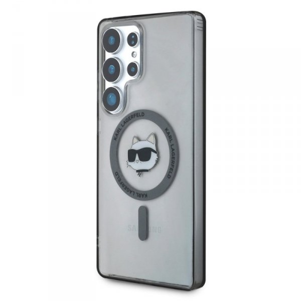 Etui Karl Lagerfeld Button Choupette Head Printed Logo MagSafe do Samsung Galaxy S25 Ultra czarny