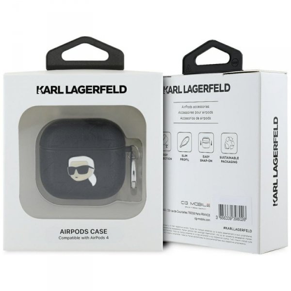 Etui Karl Lagerfeld Monogram Karl Head   do AirPods 4 czarny