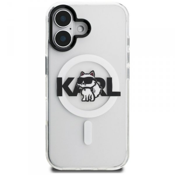 Etui Karl Lagerfeld IML Choupette Sketch Logo MagSafe do iPhone 17 przezroczysty