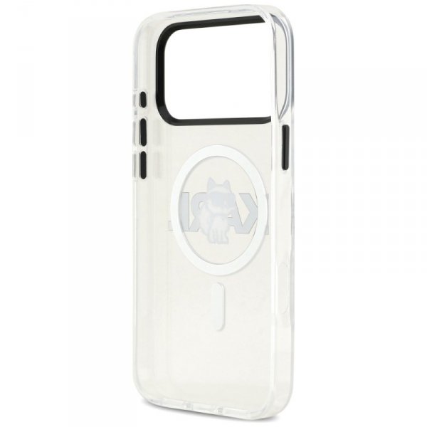 Etui Karl Lagerfeld IML Choupette Sketch Logo MagSafe do iPhone 17 Pro Max przezroczysty
