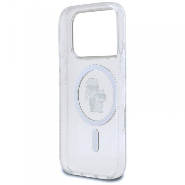 Etui Karl Lagerfeld IML Karl Choupette   Glitter MagSafe do iPhone 17 Pro przezroczysty