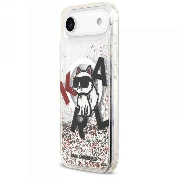 Etui Karl Lagerfeld Liquid Glitter       Choupette Logo MagSafe do iPhone Air przezroczysty