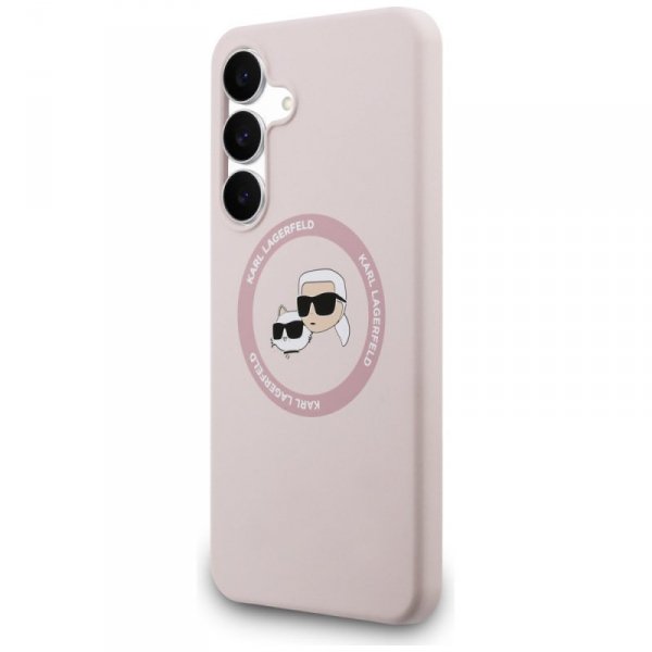 Etui Karl Lagerfeld Silicone             Karl&Choupette Heads MagSafe do Samsung Galaxy S25 FE różowy