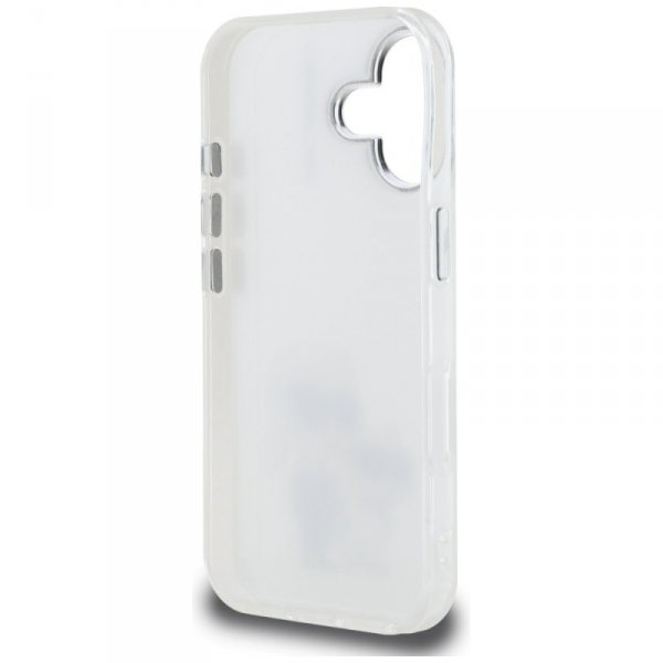 Etui Karl Lagerfeld IML Aquarelle Karl   & Choupette & Logo do iPhone 16 biały