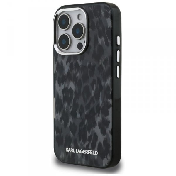 Etui Karl Lagerfeld IML Leopard Pattern  MagSafe do iPhone 16 Pro czarny