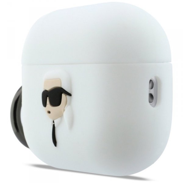 Etui Karl Lagerfeld Silicone Karl Head   3D do AirPods Pro 3 biały