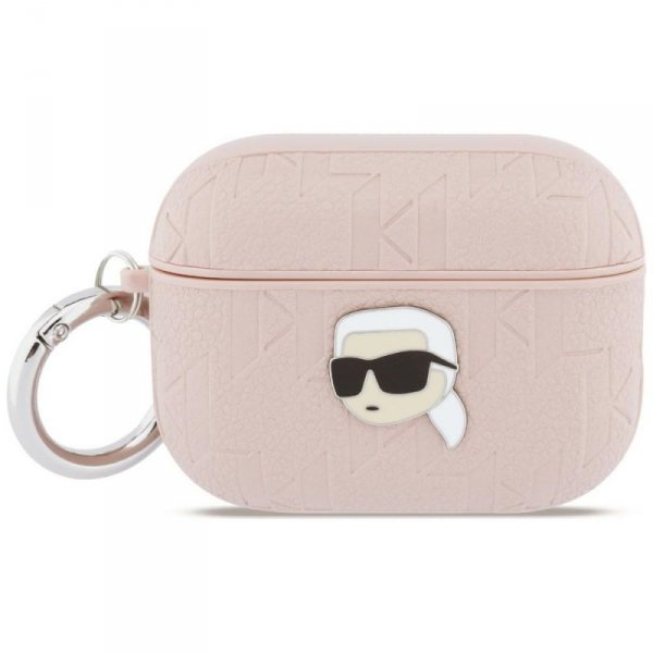 Karl Lagerfeld Monogram Karl Head – Ekskluzywne Etui do Apple AirPods Pro – Pink